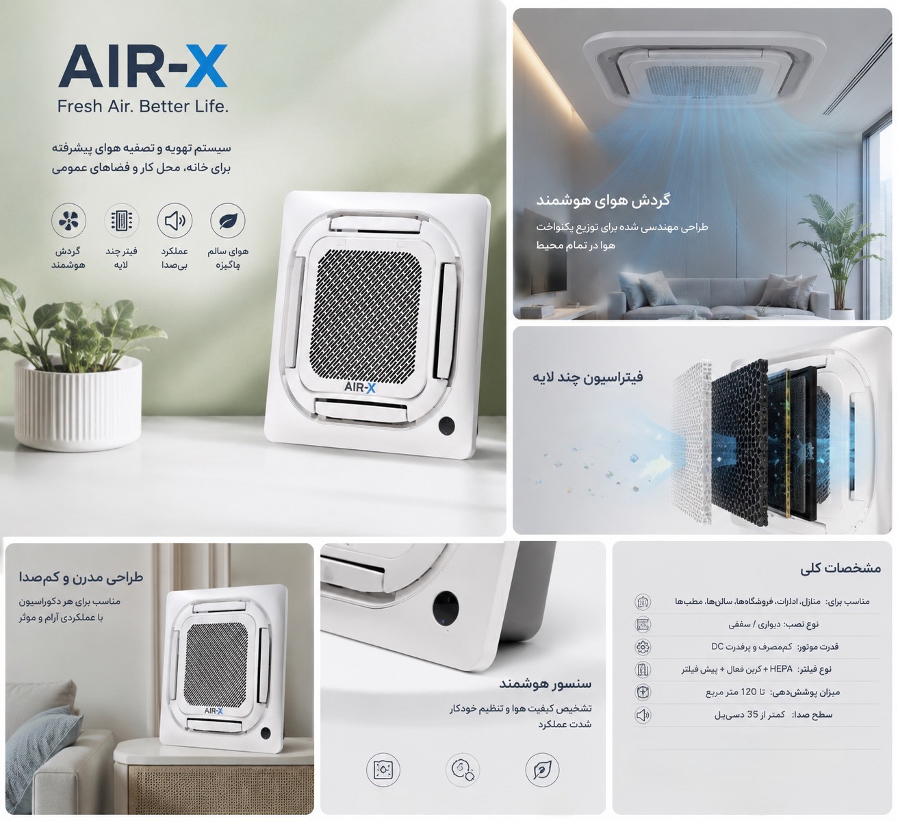 فن کویل کاستی چهار طرفه AIR-X